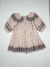 Free People Embroidered Cotton Floral Mini Dress Women’s Medium Oversized Boho
