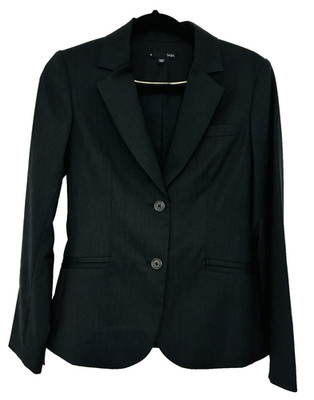 Saba Blazer Jacket Size 8 Wool 2 button single breasted Corporate Work EUC Black