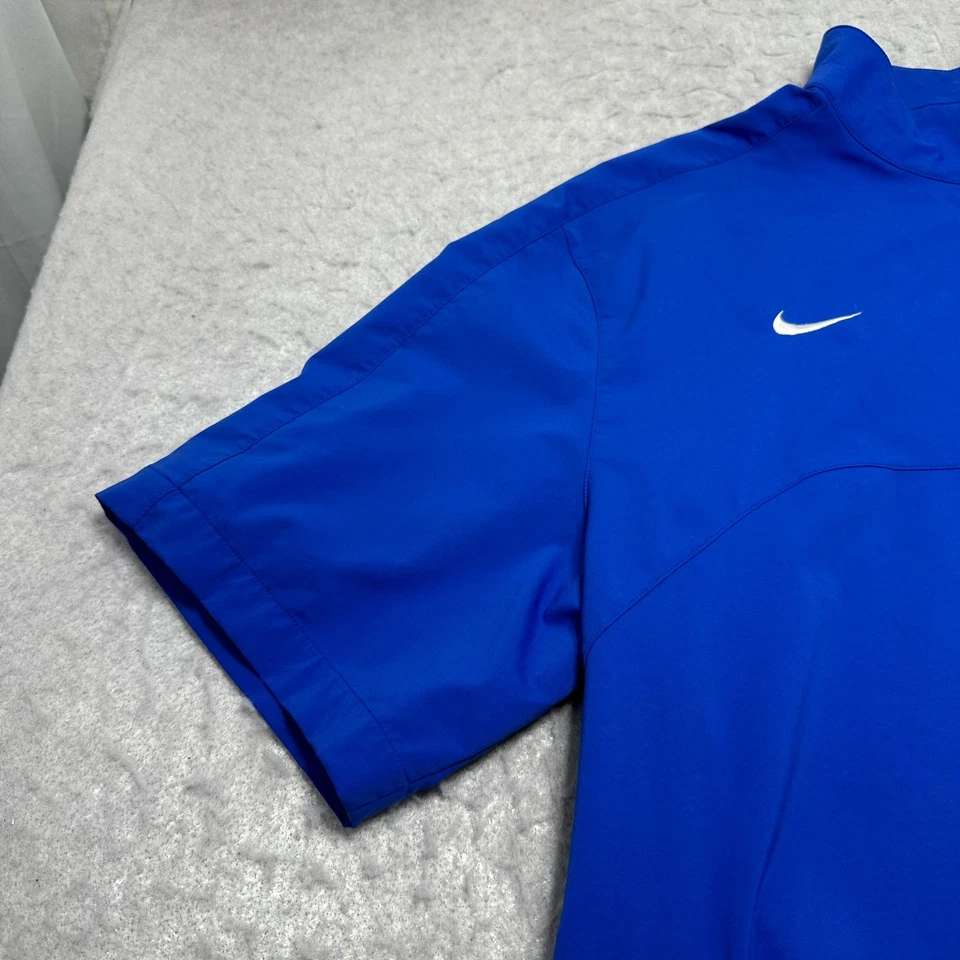 Jaqueta Nike Dri Fit Coaches azul 1/4 zíper manga curta masculina tamanho extra grande GG - Imagem 4 de 4
