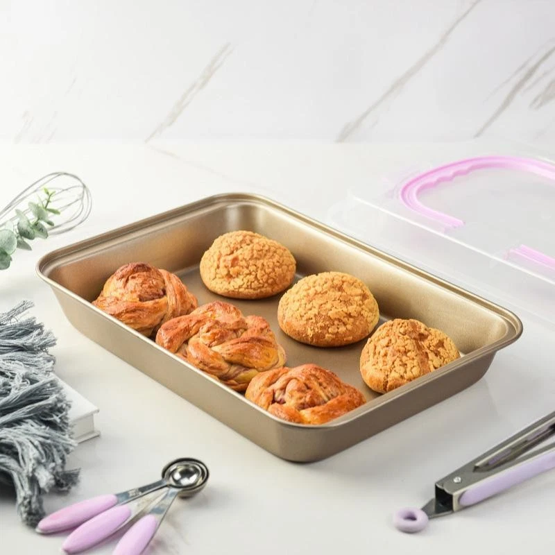 Non Stick Sheet Pan and Lid Set Bakeware Multi-use Easy to Carry & Clean Bake