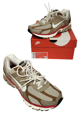 NEW Nike Zoom Vomero 5 Womens Sz 10.5 Brown Mocha Khaki Fire Red Running Shoes