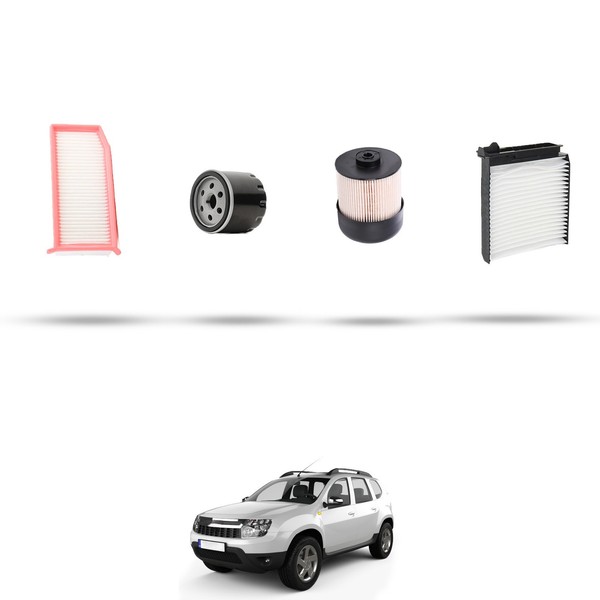 Hoffcar Wartungsset - 4 Filter Kompatibel Mit Dacia Duster 1.5 Dci 81Kw Ab 2-image