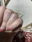 Silver Tone Rhinestone Buckle Statement Ring Chunky Cocktail Flexible Stretch — photo 4