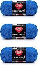 Blue Acrylic Yarn 3 Pack 198g 364 Yards Medium Worsted Knitting Crochet