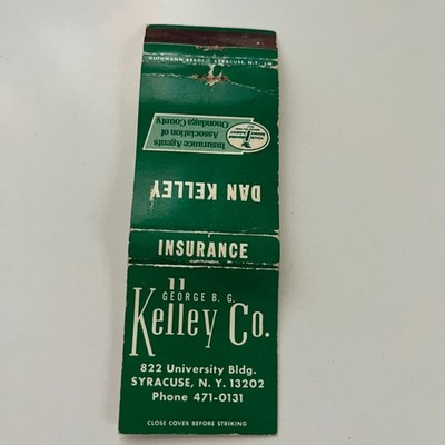 George B. G. Kelley Co. Syracuse NY Vintage Matchbook Cover TMB30-2