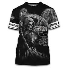 Limited Style Skull 3D Biker Motorcycle T-Shirt All Sizes S-5XL