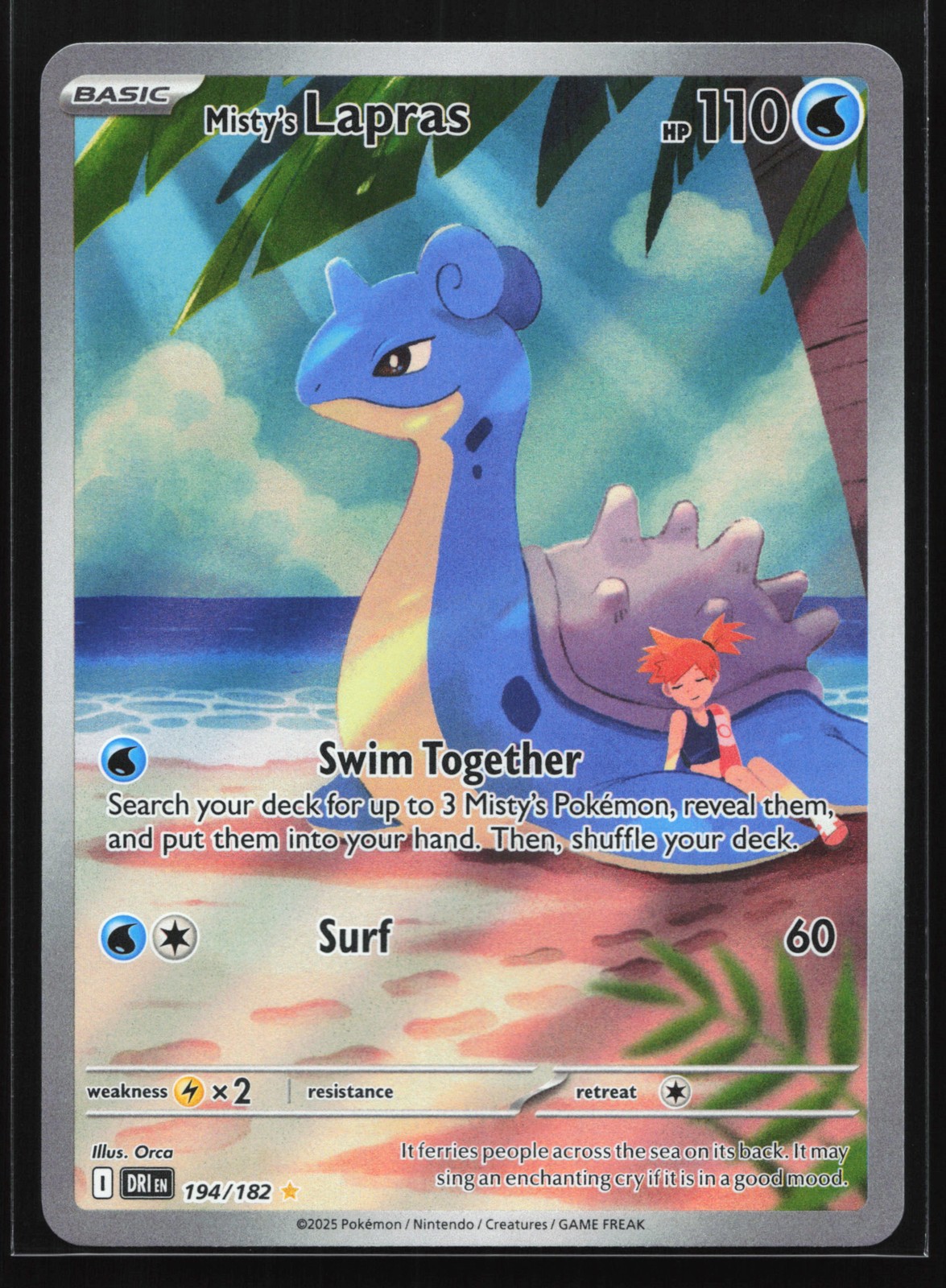 Misty's Lapras 194/182 SV10: Destined Rivals Illustration Rare Pokemon Card