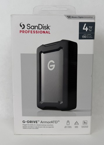 SanDisk Professional G-DRIVE 4TB External USB-C Portable Hard Drive - Black - OB - Picture 2 of 3