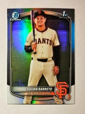 Yulian Barreto 2025 1st Bowman Chrome REFRACTOR 198/499 Giants Prospect Raw M6
