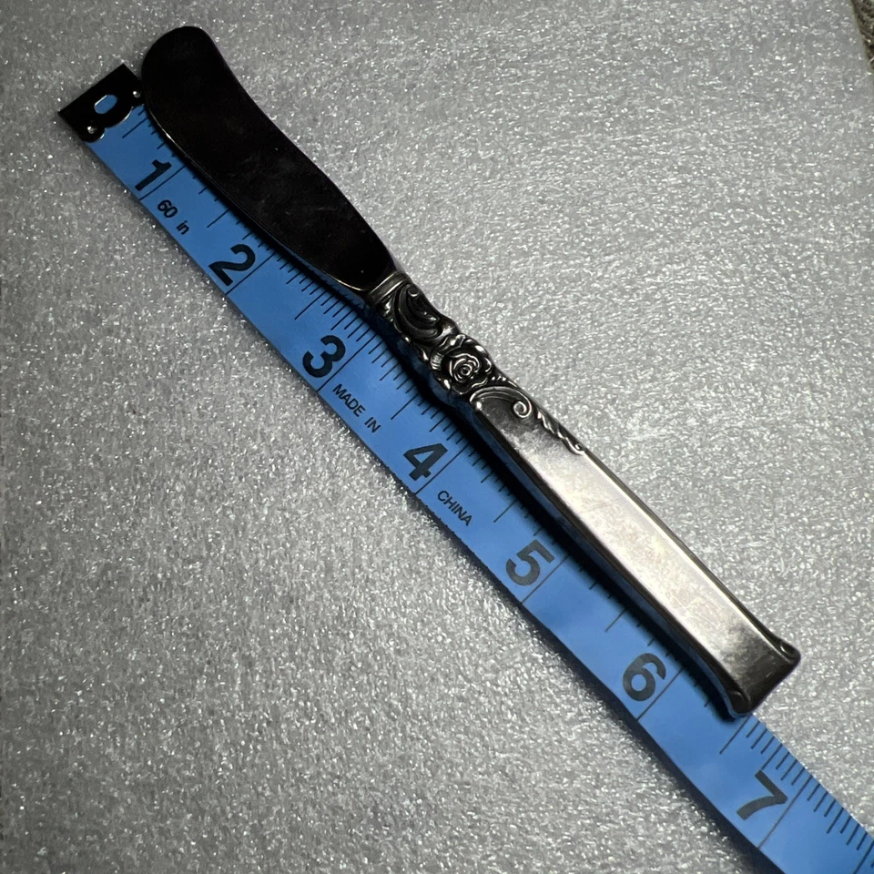 Cuchillo de mantequilla individual Silver Rose de Oneida de plata esterlina 6 1/4 Foto 3 de 3
