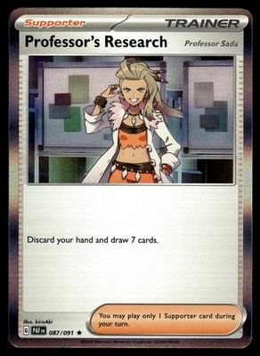 Professor's Research 087/091 Paldean Fates Pokemon Reverse Holo NM Englisch