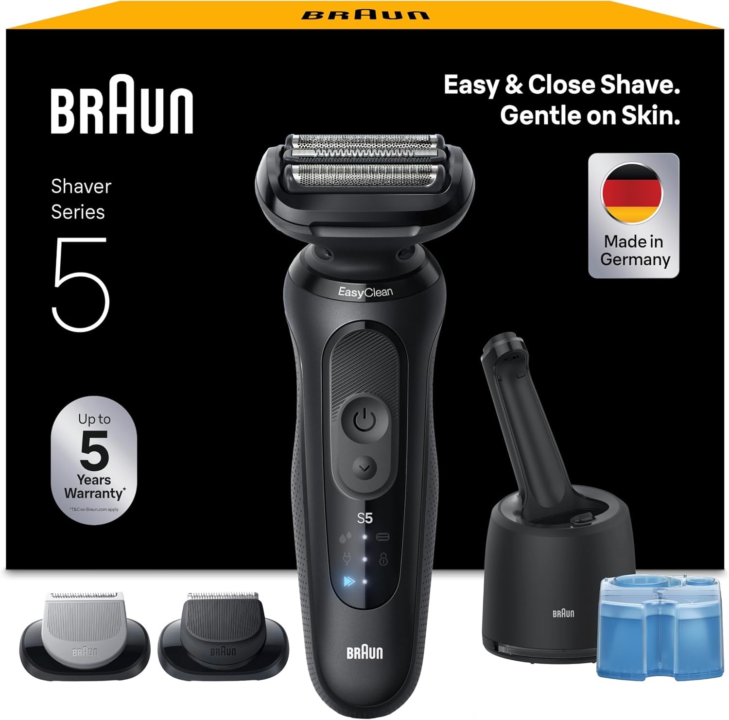 Braun Series 5 Electric Foil Shaver, Wet & Dry Men's Razor, 4-in-1 SmartCare