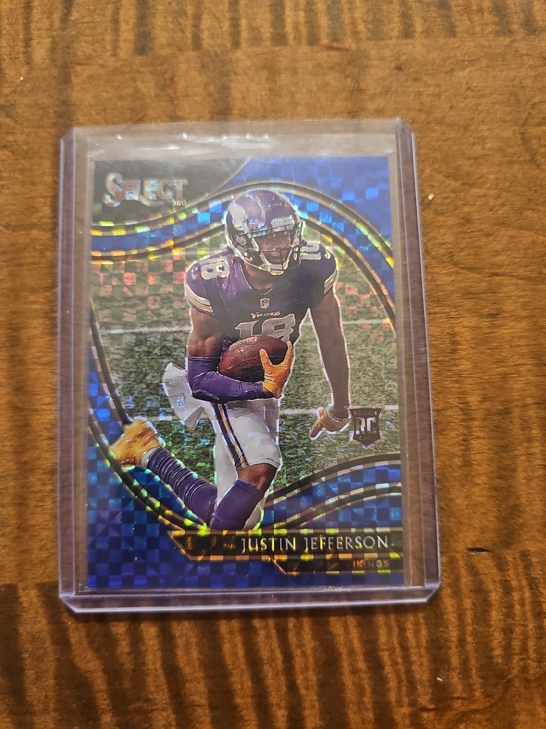 2020 Panini Select Field Level Justin Jefferson #361 RC Blue Checker Prizm /49 