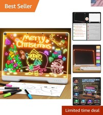 Portable LED Note Board with Colors, Rechargeable 16-inch 7 Light Effects Doo...