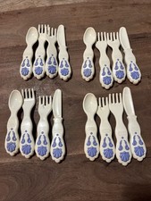Vintage Little Tikes "Elegant Dinnerware Silverware Lot" 4 Full Place Settings