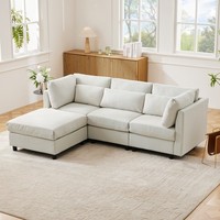 L-FöRmiges Ecksofa Mit FußHocker Modernes Design PolstermöBel Sofa