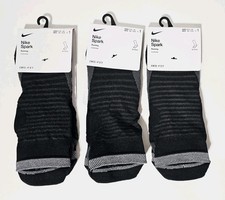 3 Pair Nike Spark Cushioned No Show Running Socks Black Sz 10-11.5 CU7201-010