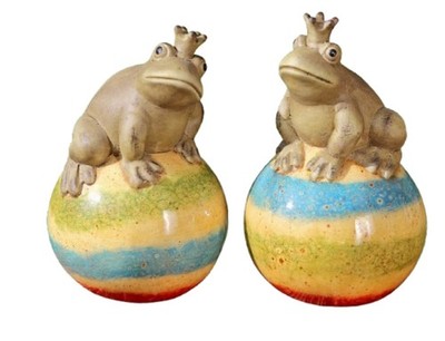 Dekofigur Froschkönig Terrakotta H.21 cm grün Stückpreis