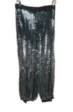 ZARA Women Size M Silver Sequin Balloon Pants Elastic Waist High Rise 330P