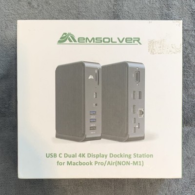 EMSOLVER USB-C Dual 4K Docking Station DC200 for MacBook Pro/Air, HDMI, USB