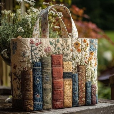 Cotton Shoulder Tote Bag Quilted Tote Bag & Lightweight  Travel Bag