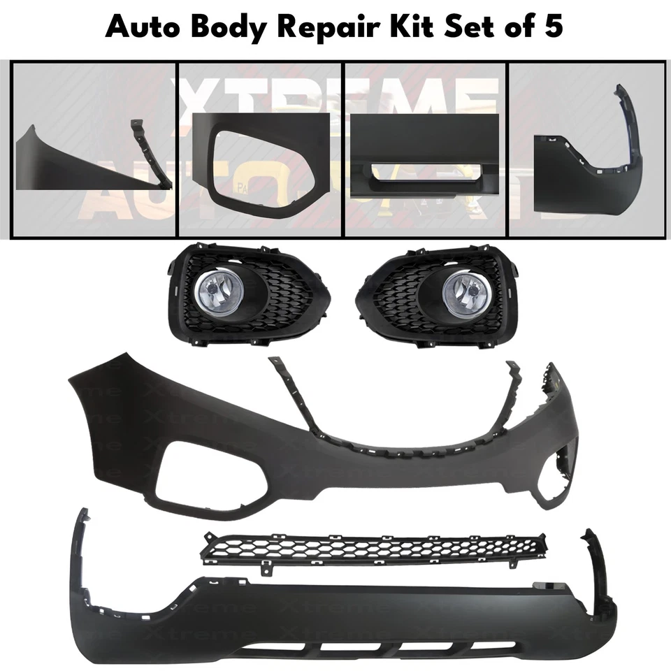 Front Bumper Cover Prime Plastic & Fog Lights Assembly For 2011-2013 Kia Sorento Foto 2 de 4