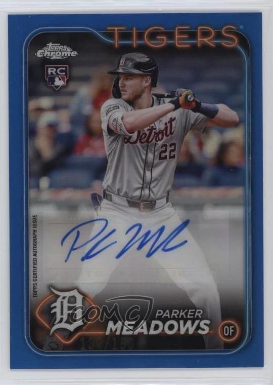 2024 Topps Chrome Update Blue Refractor /150 Parker Meadows Rookie Auto RC