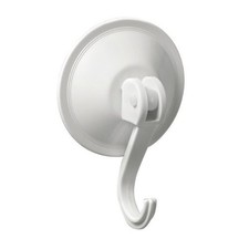 Spectrum Diversified 15600 White Plastic Suction Hooks With Locking Hook 2 Count