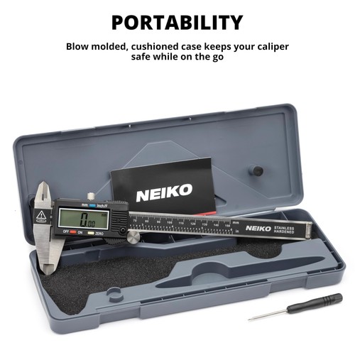 NEIKO 01407A Electronic Digital Caliper Measuring Tool, 6 Inch, Silver/Black  - Picture 6 of 8