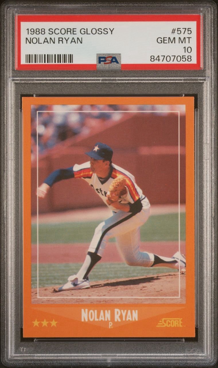 Nolan Ryan 1988 Score Glossy #575 PSA 10 Astros HOF Low Pop 170 Only 5k Sets