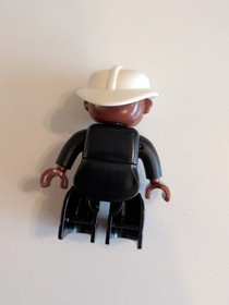 LEGO Duplo Fireman Firefighter Black Suit White Helmet figure African American