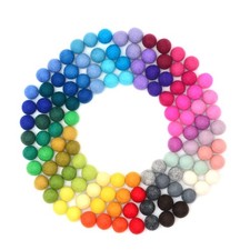 Glaciart One Wool Felt Balls, Felt Pom Pom Balls 120 Pieces 1.5 cm - 0.6 In...