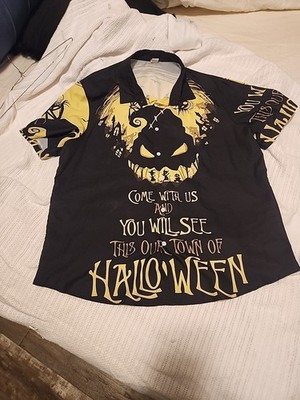 Nightmare Before Christmas Button Up The Front SS Shirt 2 Sided Size XL 