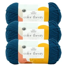 (3 Pack) Lion Brand Yarn 619-108AJ Two of Wands: Color Theory Yarn, Lagoon