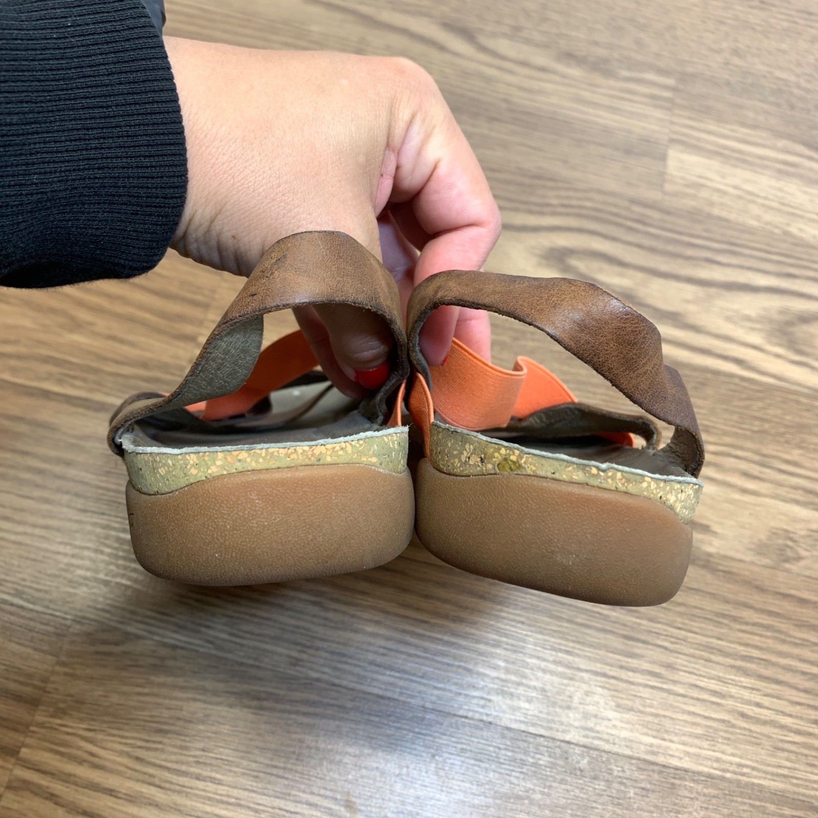 Scarpe sandalo sportivo KEEN donna 8 5 DAUNTLESS cinturino alla caviglia marrone arancione punta aperta