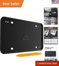 Black Silicone License Plate Frame Rust-proof Weather-proof Universal Fit Black Silicone License Plate Frame Rust-proof Weather-proof Universal Fit