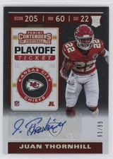 2019 Panini Contenders Playoff Ticket 61/99 Juan Thornhill Rookie Auto RC 1g5e