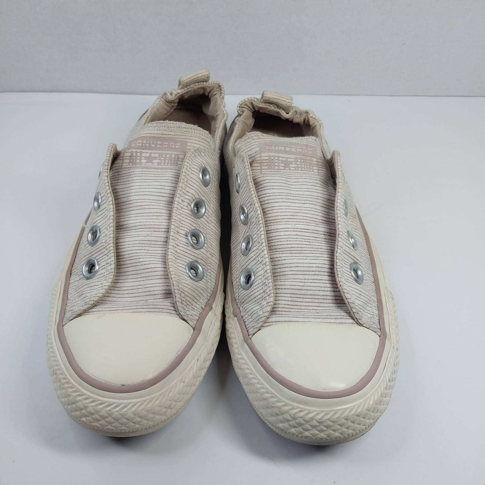 Converse Shoreline Striped Biege Women's Low Top Slip On Shoe/Sneaker Women Sz 7 thumbnail 2