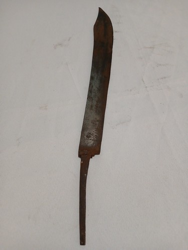 Vintage Philippine Curved Blade Knife Sword With Scabbard