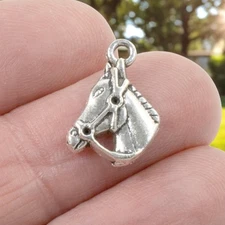 15 Silver Horse Charms - Cowboy Rodeo Pendants - DIY Western Jewelry
