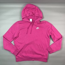 Nike Sportswear Club Athletic Pink Pullover Hoodie Sweatshirt Women Size M