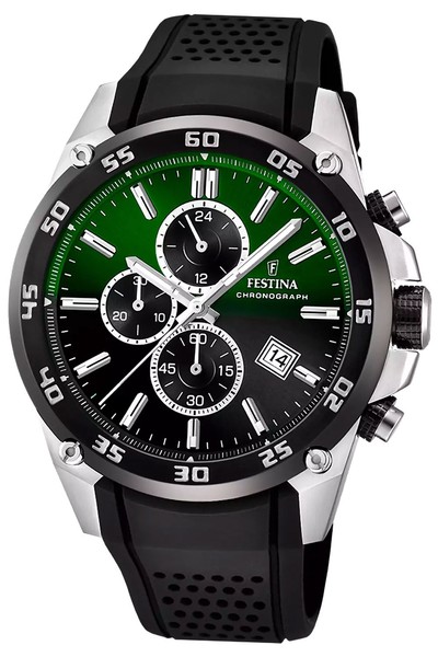Festina Herrenuhr Chronograph Schwarz/DunkelgrüN Chrono F20330/B-image