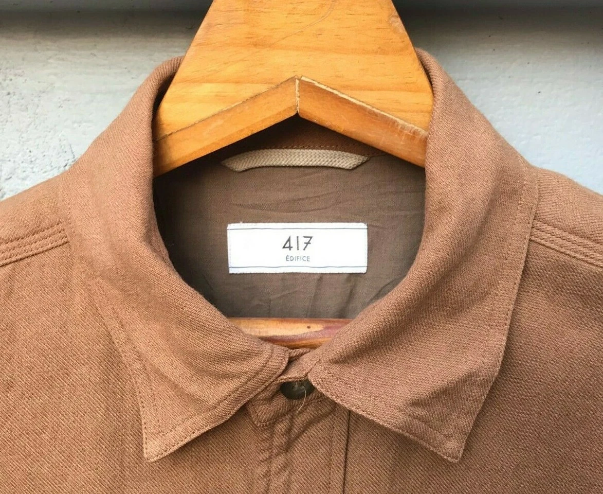 S Khaki Brown 417 Edifice 2 Pocket Shirt Japan