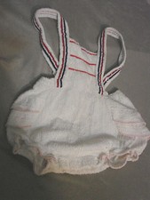 Vintage 50s Girls Childs Swimsuit CARTERS Terrycloth snaps 1 yr Ruffles Toddler
