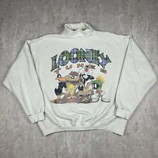 Vintage 90s Looney Tunes White Sweatshirt Crewneck USA Made Men’s Size L