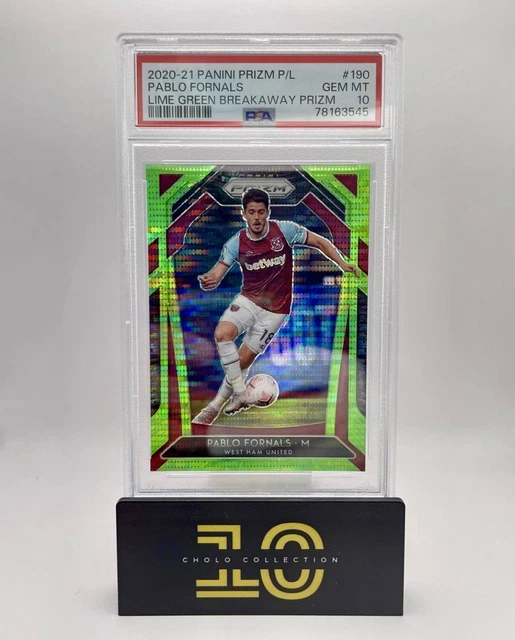 2020-21 Panini Prizm Breakaway #190 Pablo Fornals Lime Green Prizm 3/5, PSA 10.