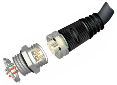 Hubbell HJMS03106, 6' L, 600 V, 15A, 3-Pole, M/F, Quick Connect Cable, 1 pc