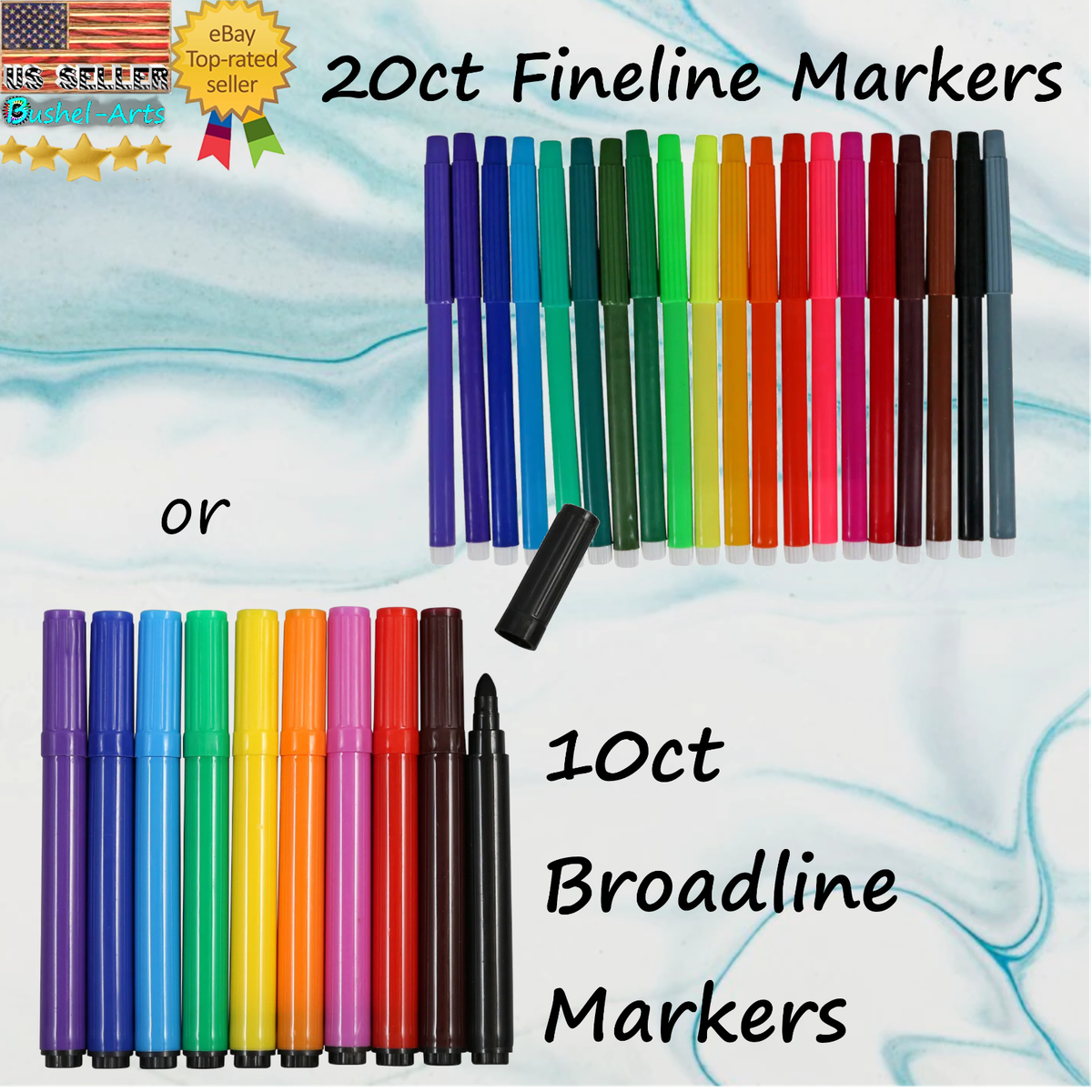 美品　MARKER COMP20 Coloring Markers ~Washable ~Colorful ~20ct Fineline or 10ct