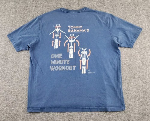 Tommy Bahama Shirt Mens Large One Minute Workout Relax Wine Opener Tee Adult A35 - Picture 2 of 14