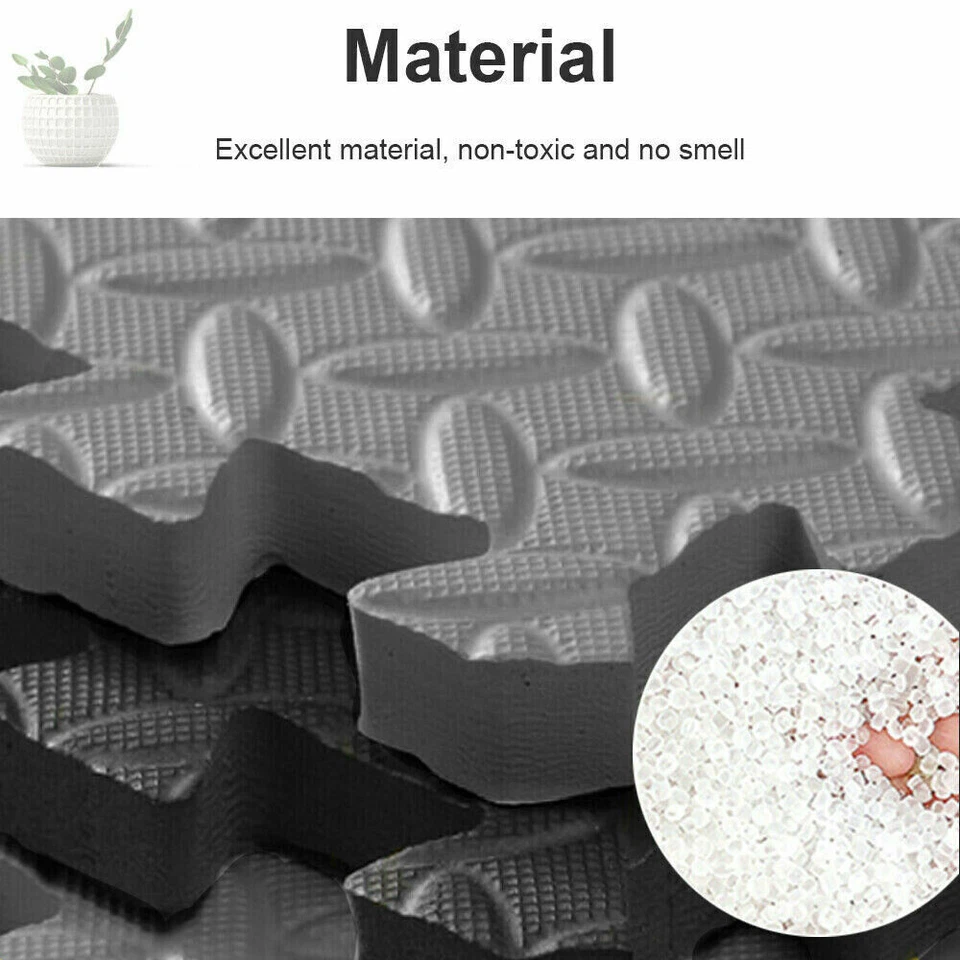 6-48x Interlocking Heavy Duty EVA Foam Gym Flooring Mat Floor Mats Tiles 60x60cm - image 3 of 4